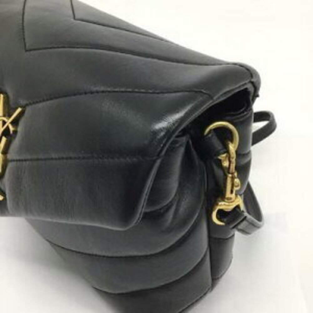 YVES SAINT LAURENT LOULOU BAG Shoulder Leather Black - Picture 6 of 9